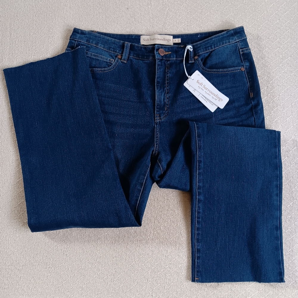 soft surroundings ♡ cropped bootcut high rise slim jeans quiet luxury resort 14